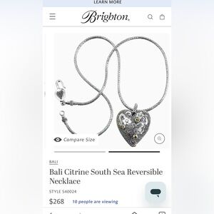 Brighton Bali South Sea Citrine and Sterling Silver Reversible Necklace.